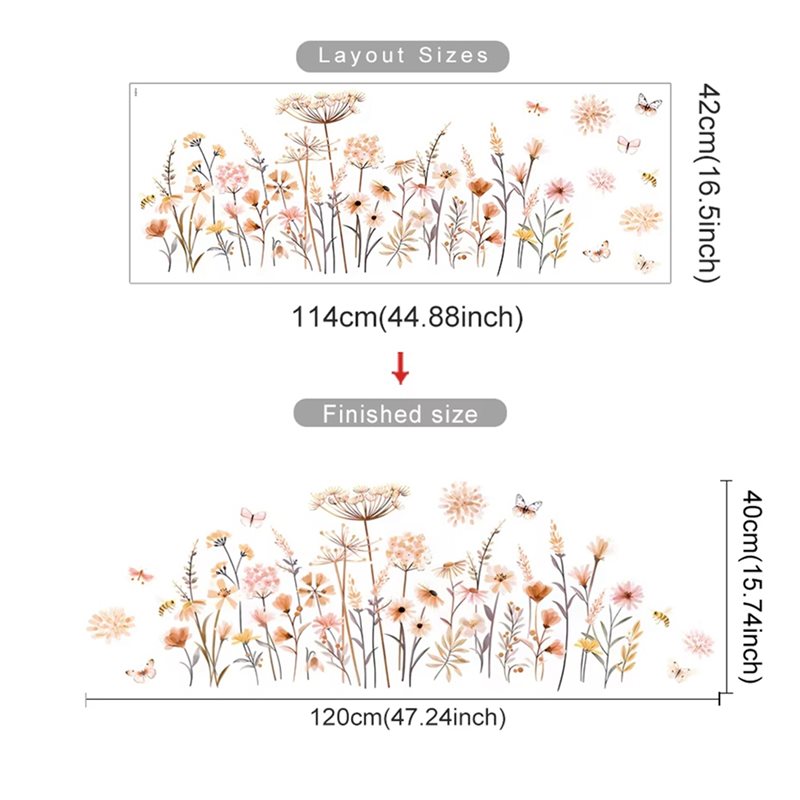 【EFFICIENT 】2X Boho Flower Wal - Baby Nursery Wallpaper Girl avis et prix