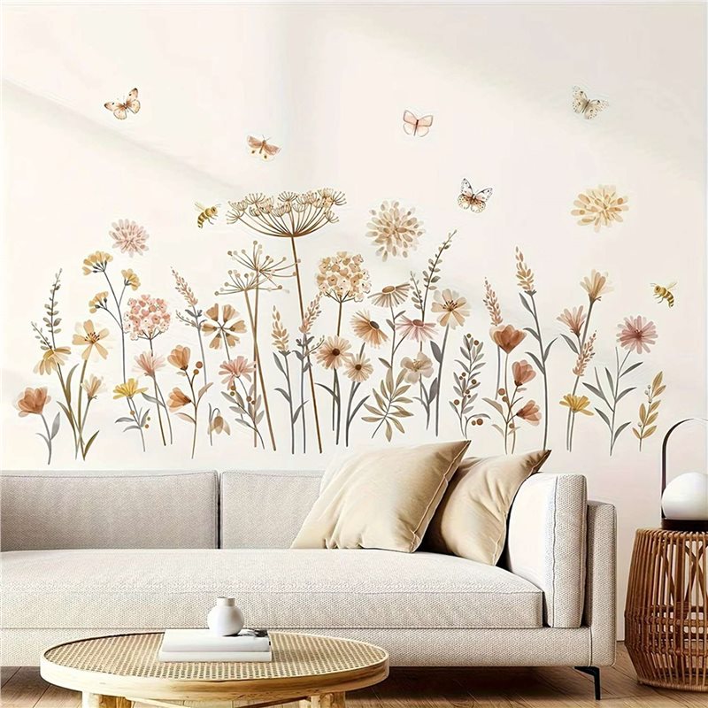 【EFFICIENT 】2X Boho Flower Wal - Baby Nursery Wallpaper Girl avis et prix
