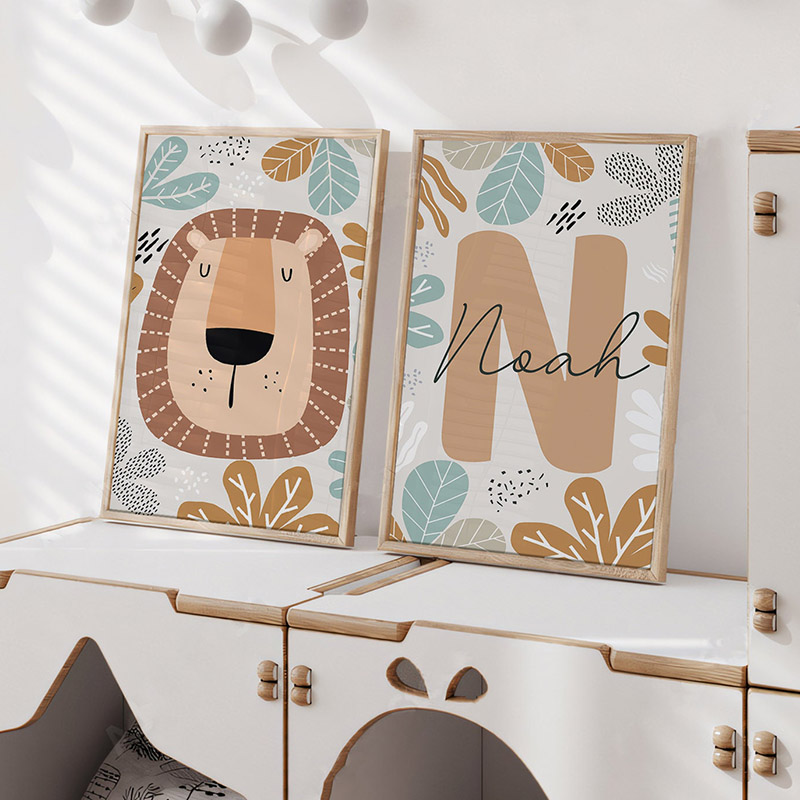 Lion Zebra Leaf Custom Name Nu - Baby Zebra Nursery avis et prix