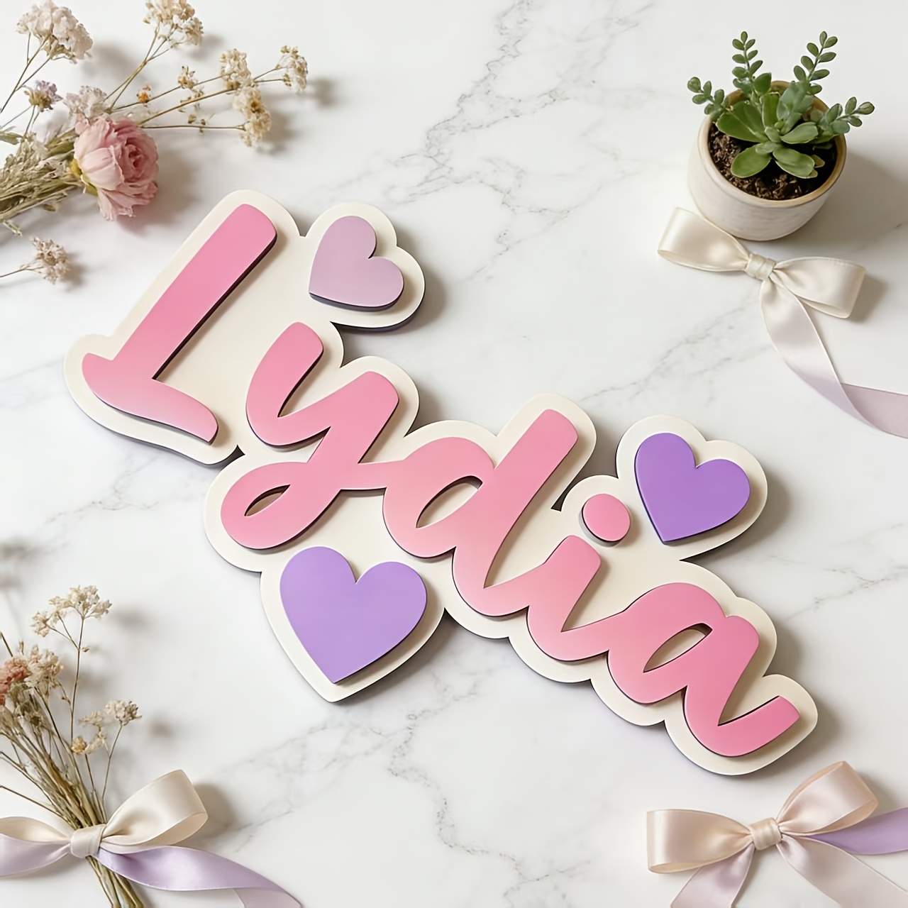 Personalized Gradient Heart Na - Baby Nursery Gifts avis et prix