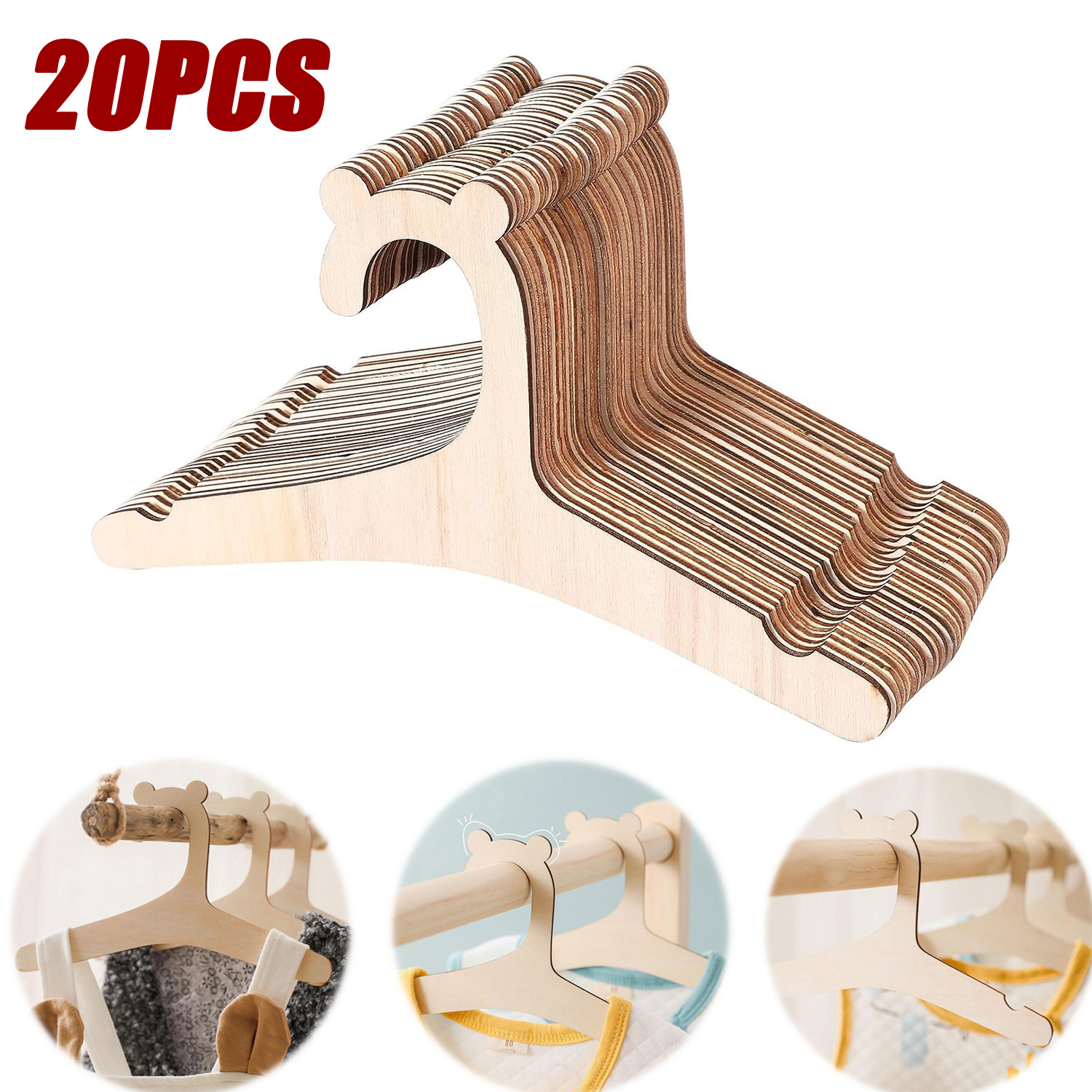 20pcs Baby Clothes Rack Wooden - Baby Nursery Uniform avis et prix