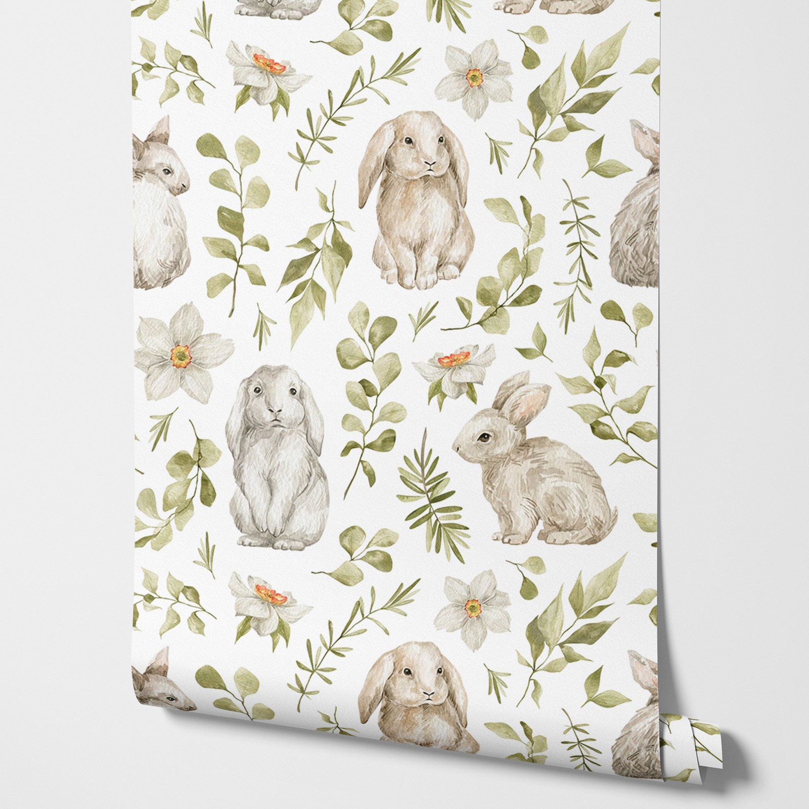 Bunny Wallpaper Kids Room Wall - Baby Nursery Wallpaper Girl avis et prix