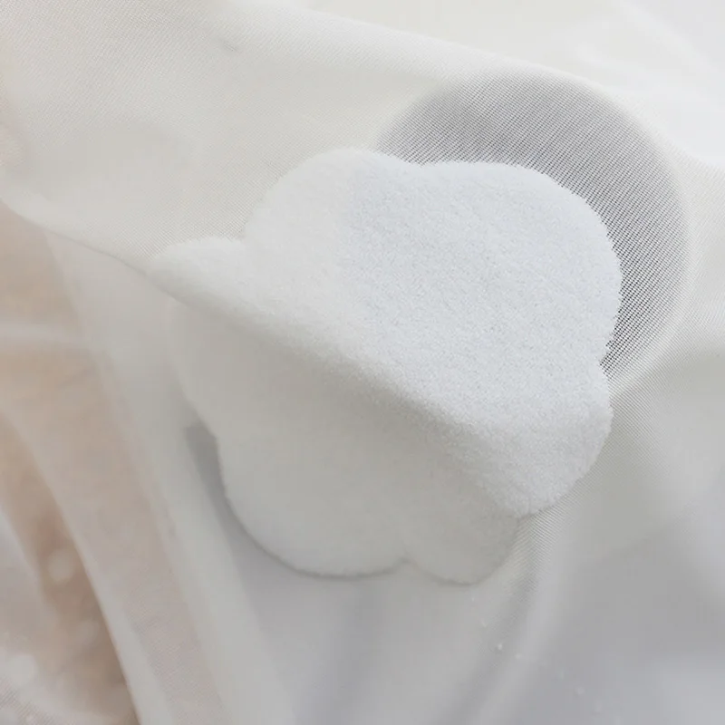 White Cloud Pattern Sheer Curt - Baby Nursery Curtains avis et prix