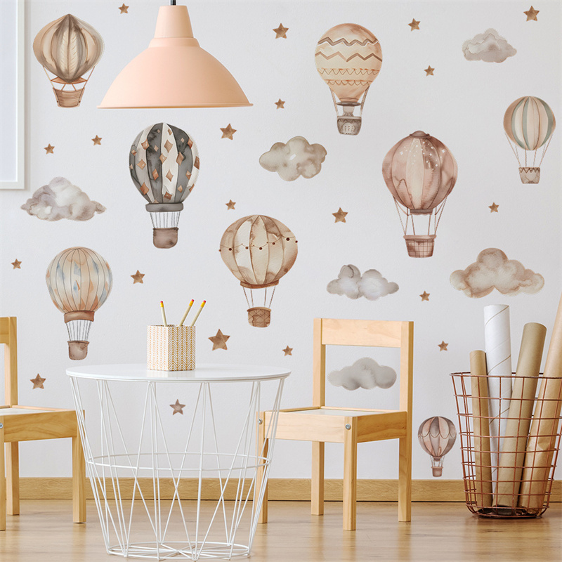 Cartoon Hot Air Balloon Wall S - Baby Nursery Mural Wallpaper avis et prix