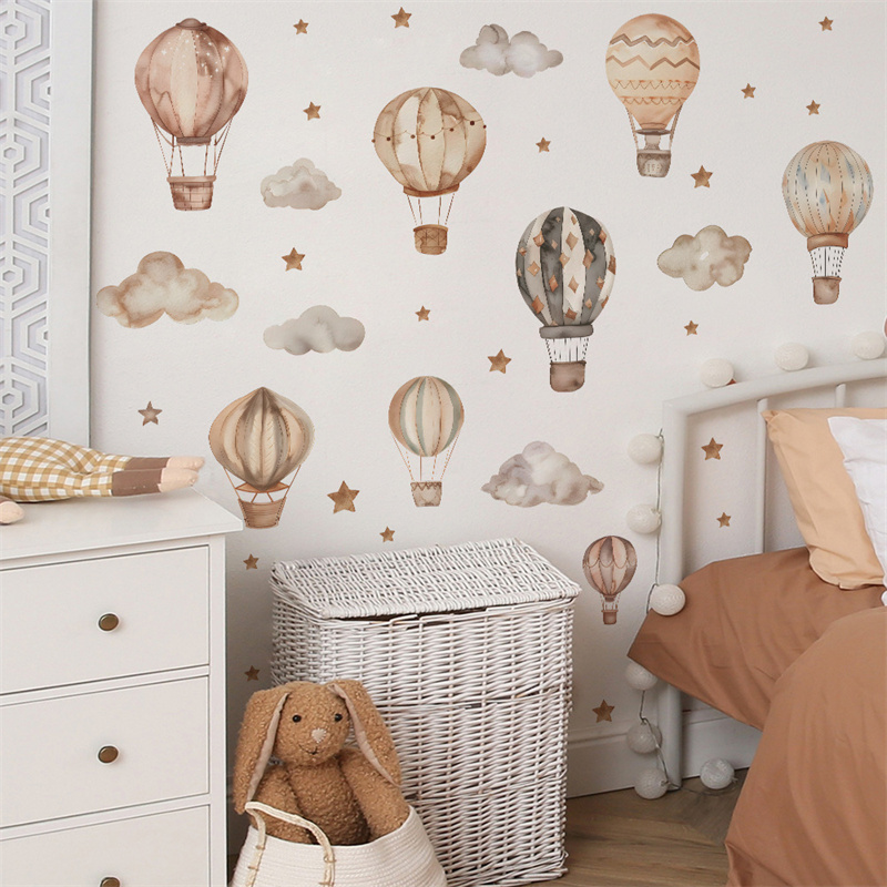 Cartoon Hot Air Balloon Wall S - Baby Nursery Mural Wallpaper avis et prix