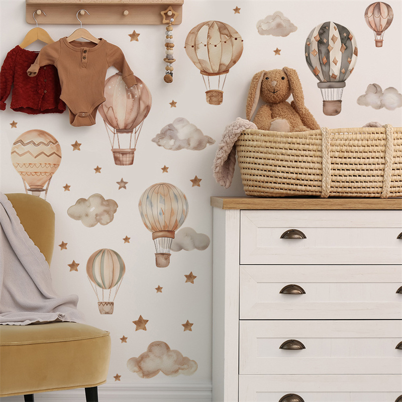 Cartoon Hot Air Balloon Wall S - Baby Nursery Mural Wallpaper avis et prix