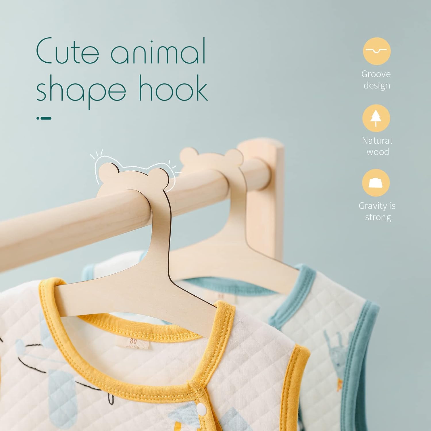 9 Inch Wooden Baby Hangers for - Baby Nursery Images avis et prix