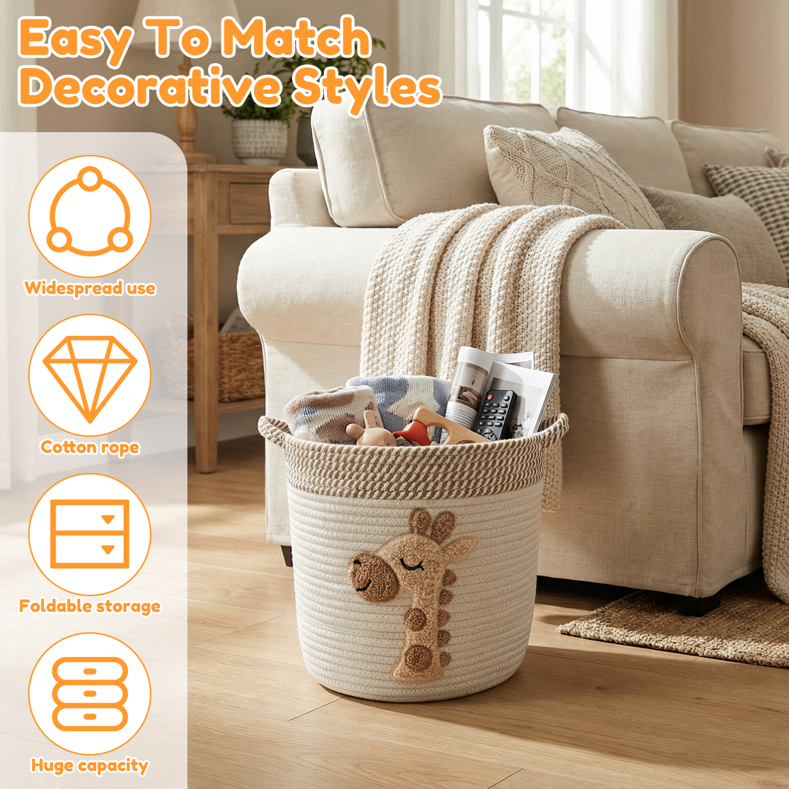 Cotton Rope Storage Basket Lar - Baby Nursery Basket avis et prix