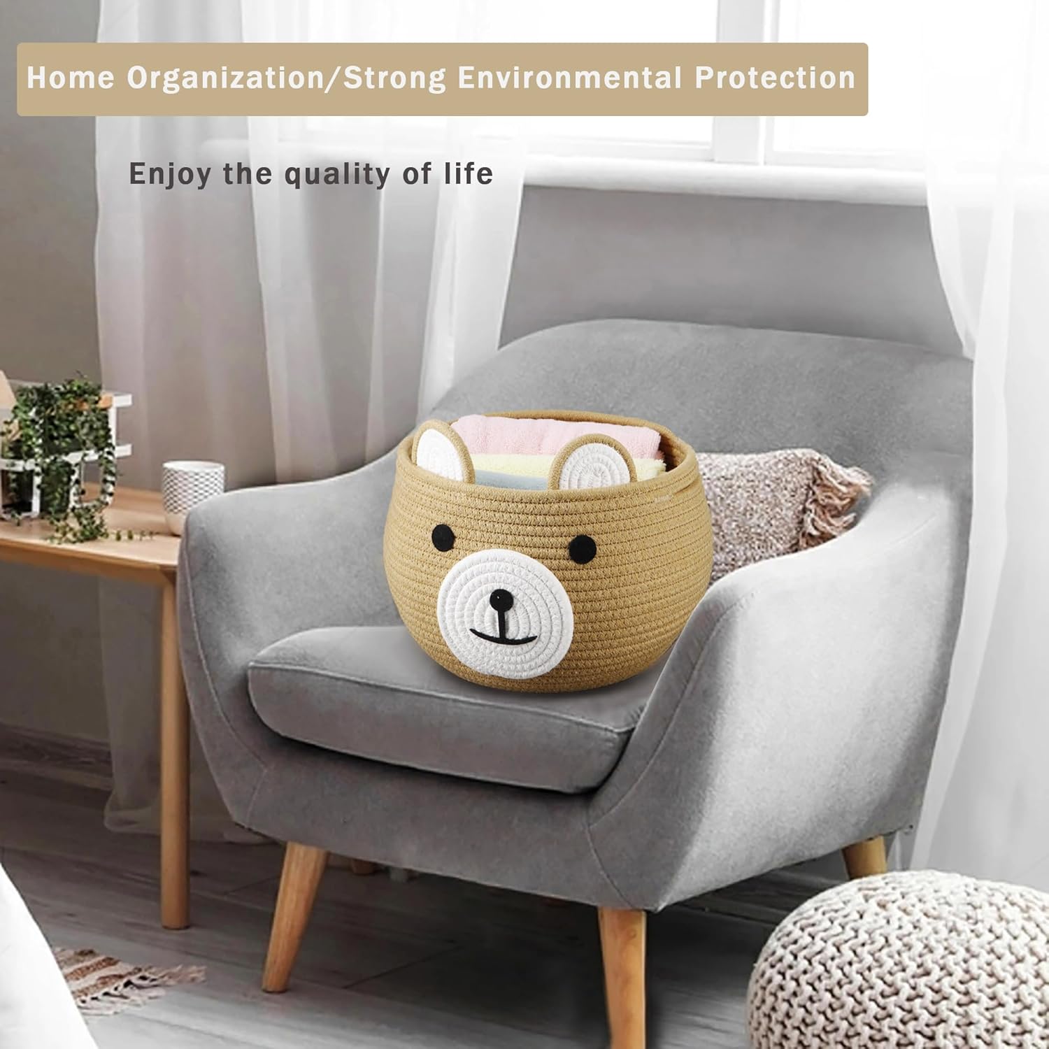 Cotton Rope Baby Basket, Cute  - Baby Nursery Images avis et prix