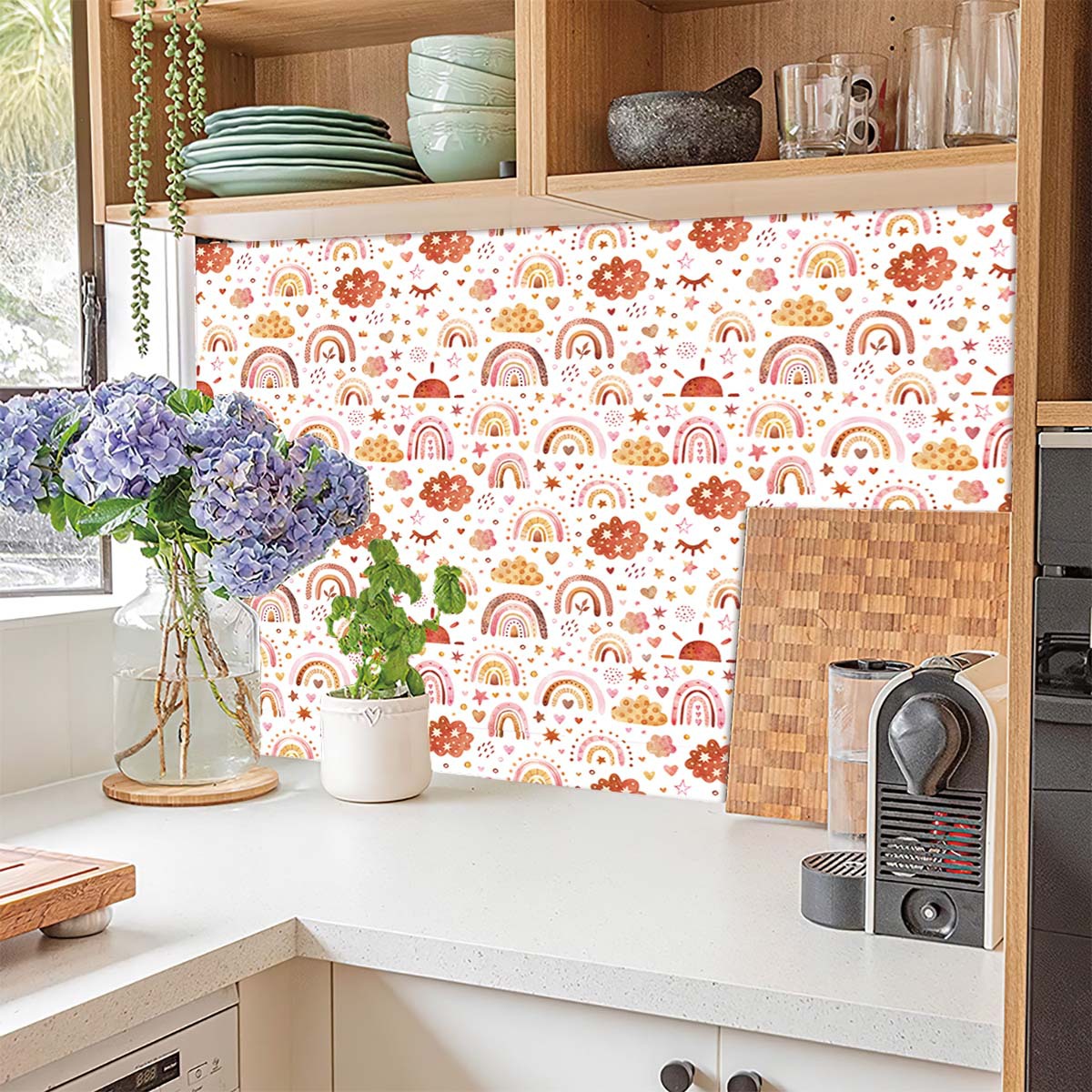Rainbow Wallpaper Peel and Sti - Baby Nursery Wallpaper Girl avis et prix