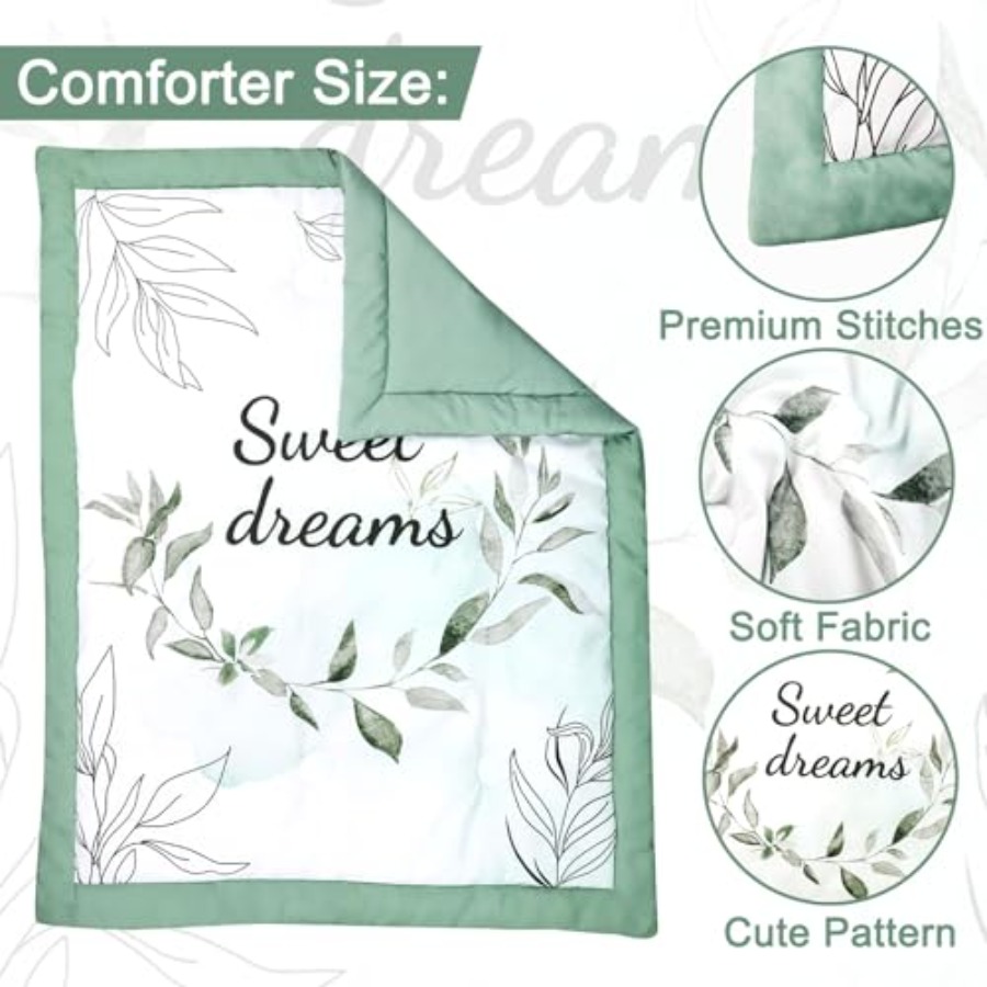 Green Crib Bedding Set 4-Piece - Baby Nursery Neutral avis et prix