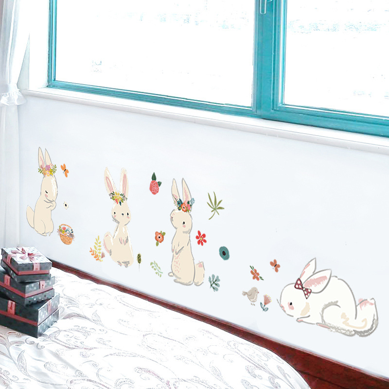 Cartoon Bunny Wall Stickers Ki - Baby Nursery Mural Wallpaper avis et prix