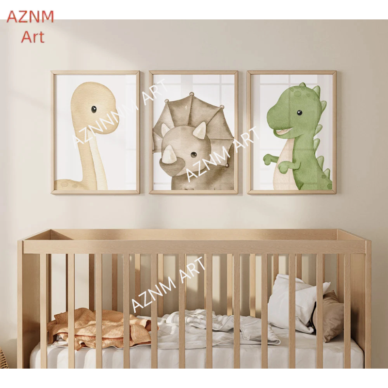 1/3Pcs Dinosaurs prints, neutr - Baby Nursery Neutral avis et prix