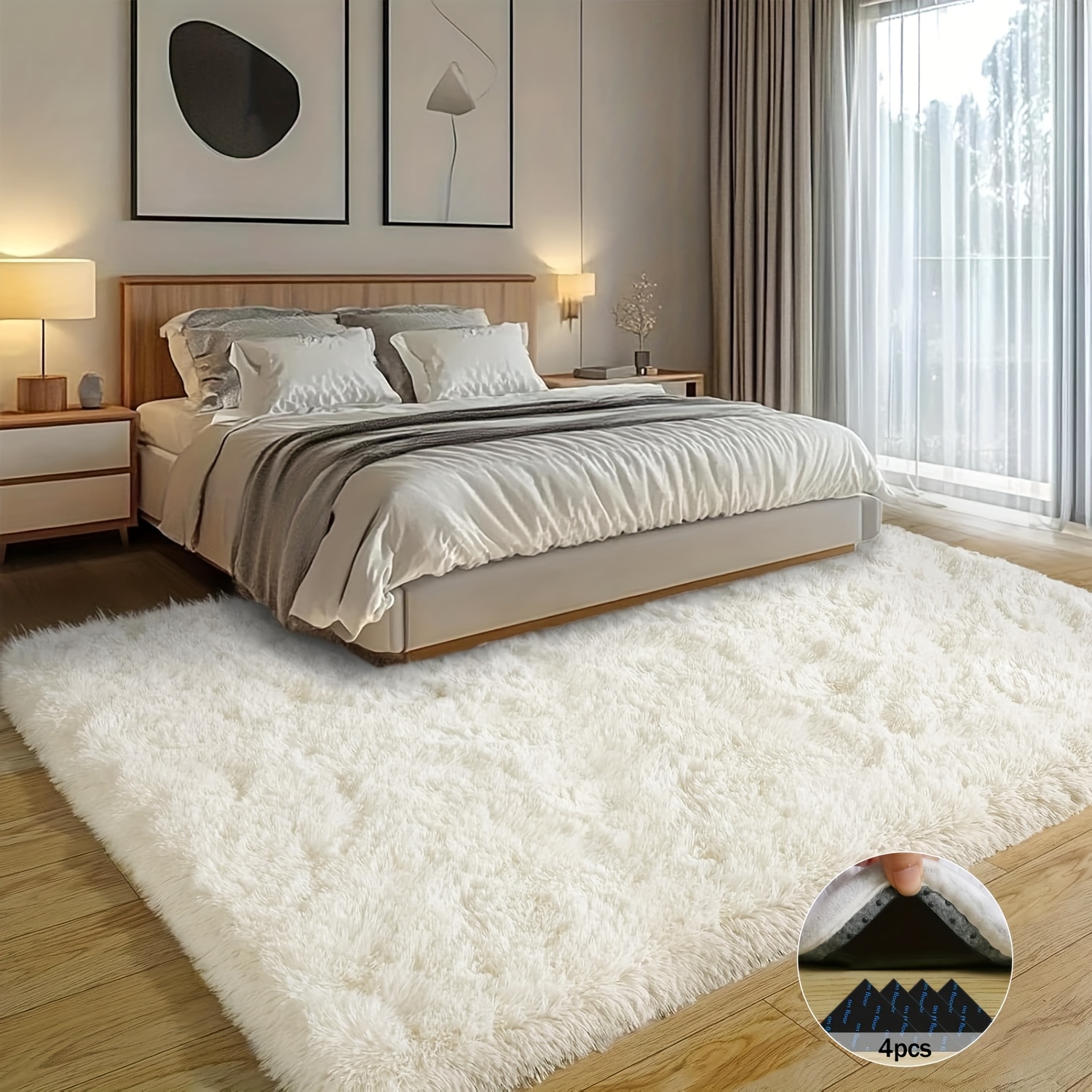 Off-White Soft Shaggy Non-Slip - Baby Nursery Game avis et prix