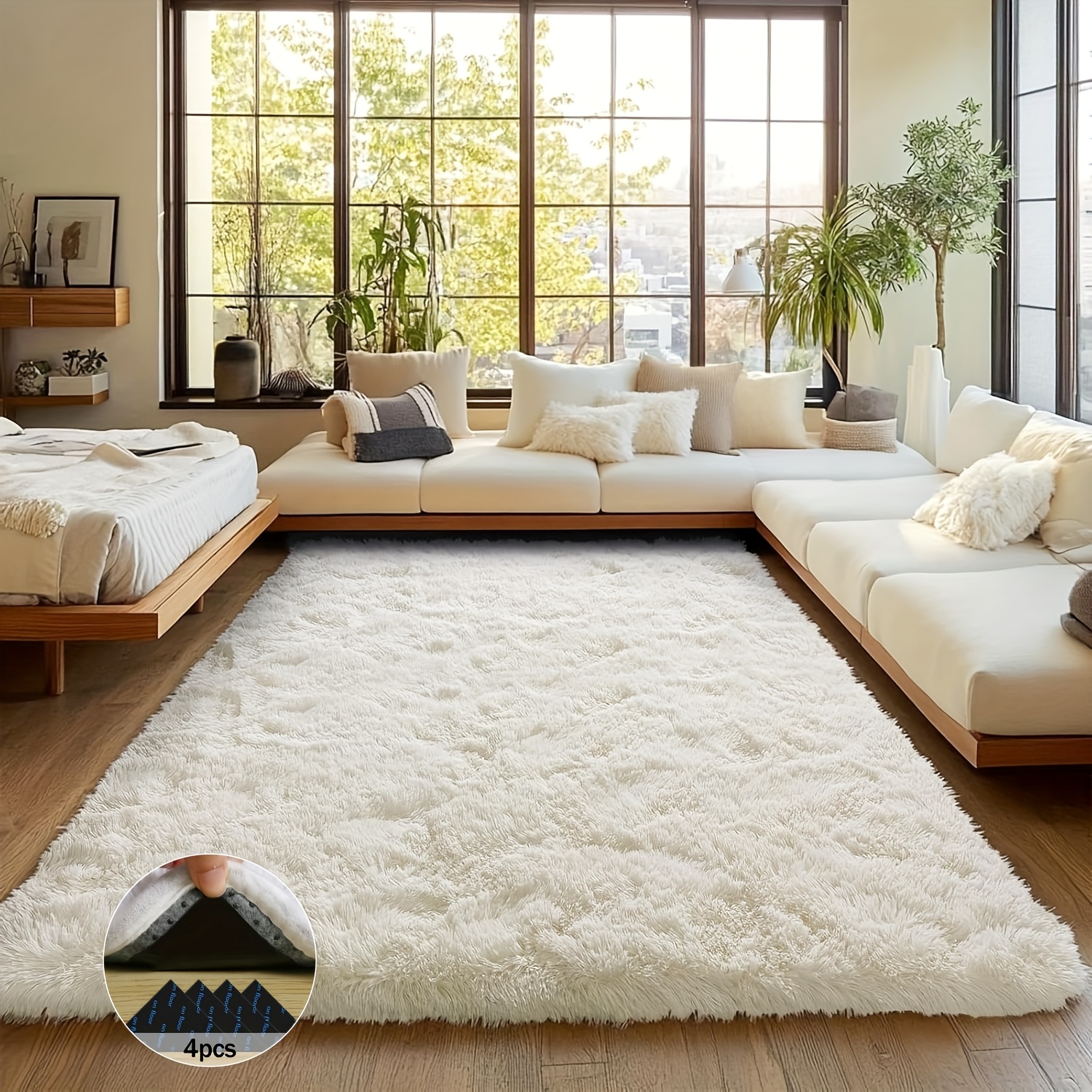 Off-White Soft Shaggy Non-Slip - Baby Nursery Game avis et prix