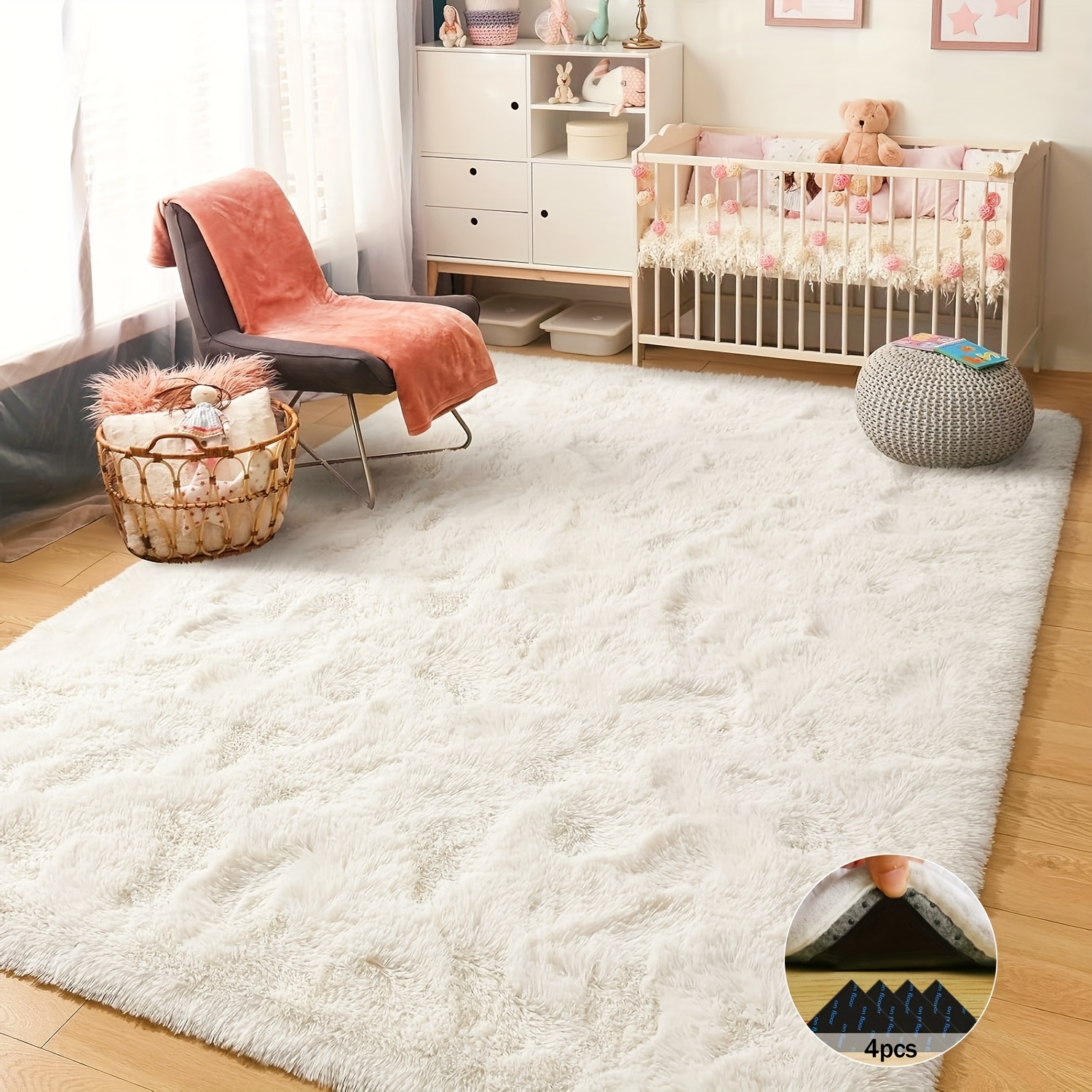 Off-White Soft Shaggy Non-Slip - Baby Nursery Game avis et prix