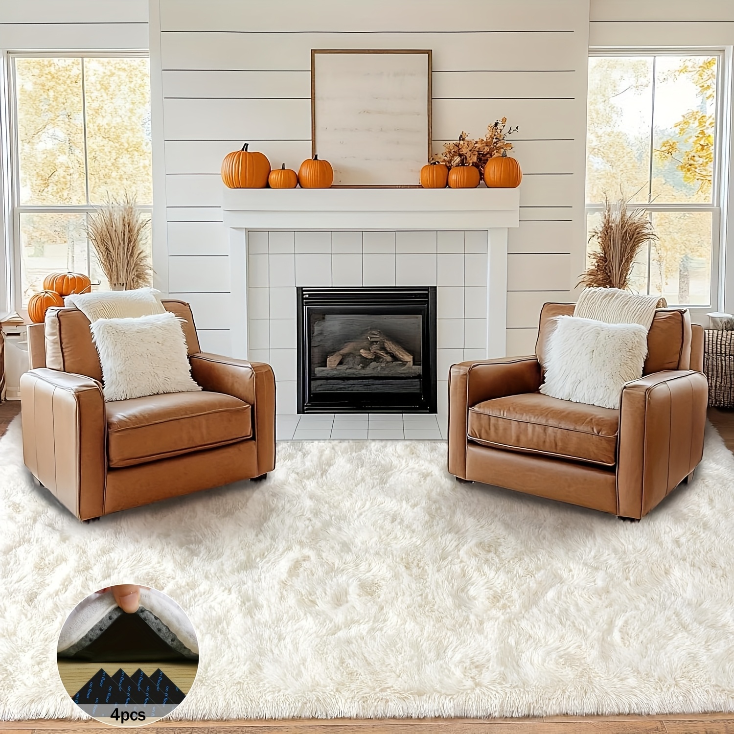Off-White Soft Shaggy Non-Slip - Baby Nursery Game avis et prix