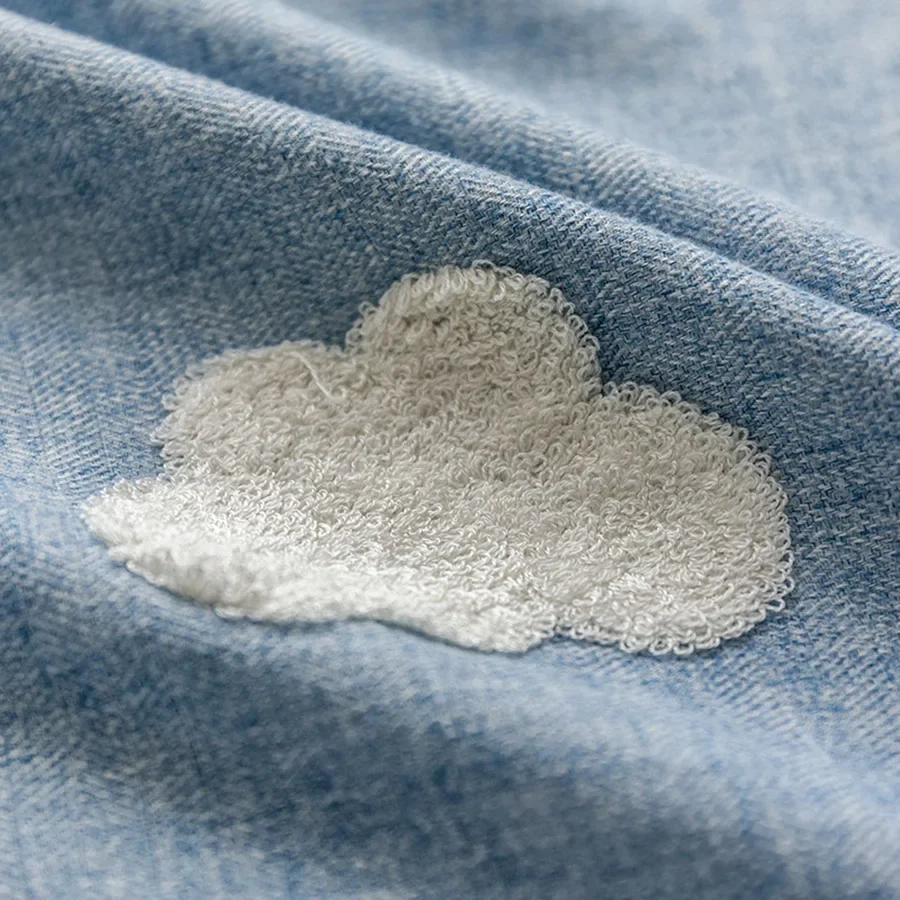 Embroidered Cloud Blue Curtain - Baby Nursery Curtains avis et prix