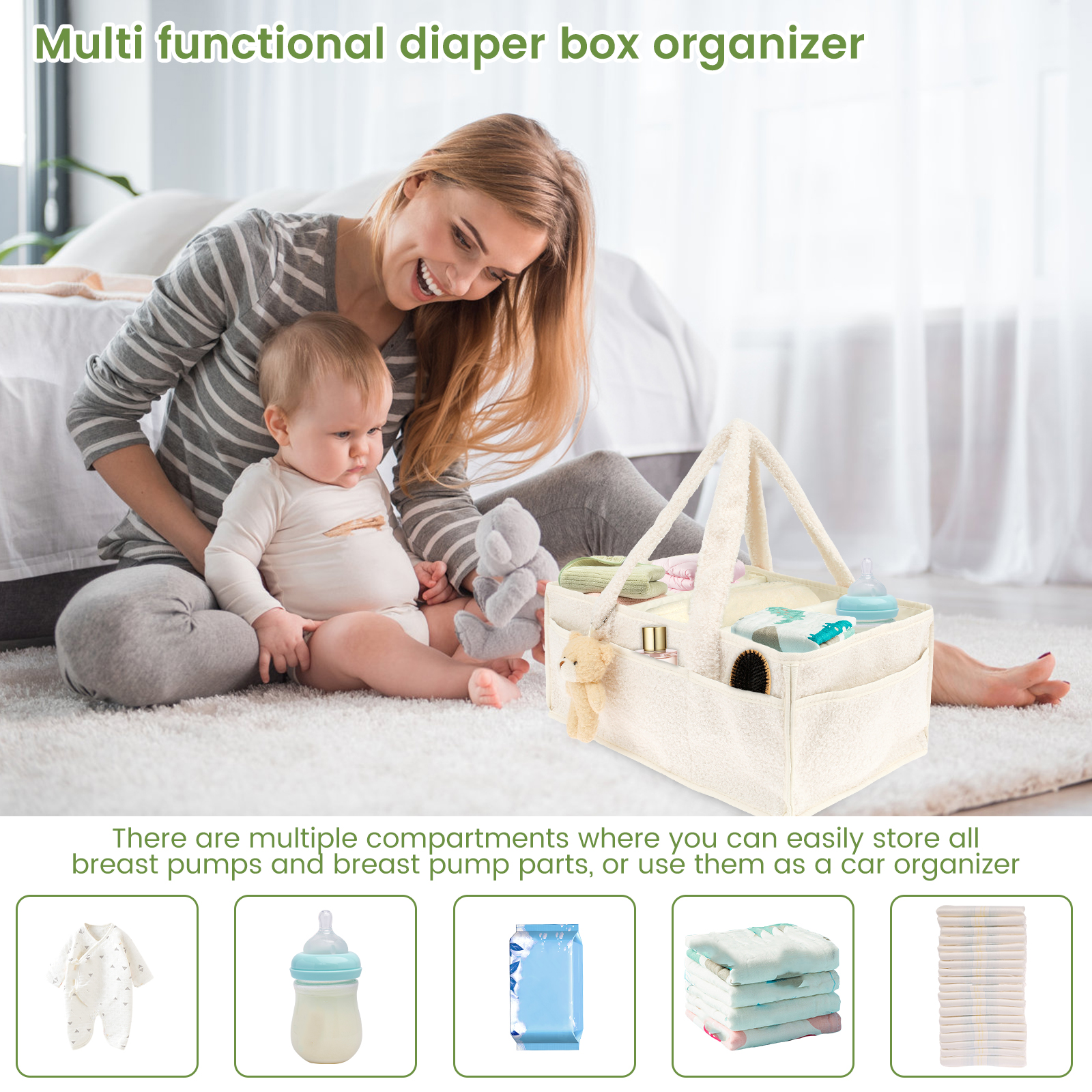 Diaper Bag for Baby Newborn Po - Baby Nursery Basket avis et prix