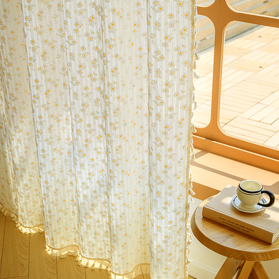 Korean Cotton Daisy Curtains R - Baby Nursery Curtains avis et prix