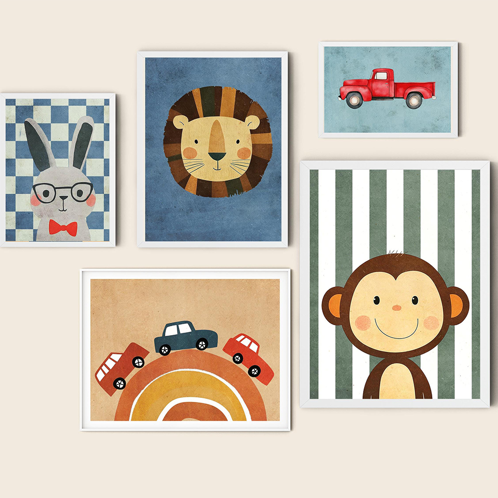 Funny Animals Tiger Lion Frog  - Baby Nursery Neutral avis et prix
