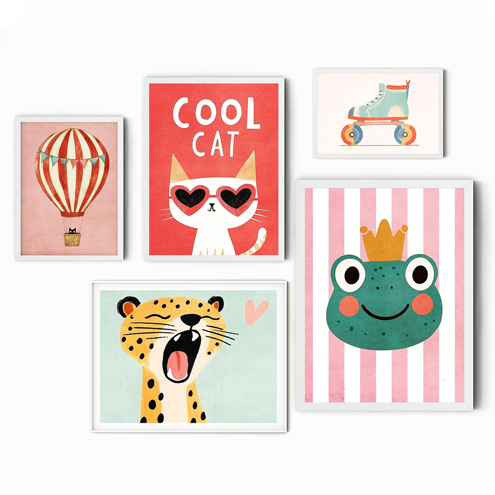 Funny Animals Tiger Lion Frog  - Baby Nursery Neutral avis et prix