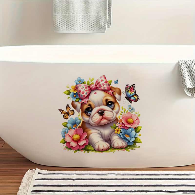 Flower and Dog Wall Sticker Ba - Baby Nursery Mural Wallpaper avis et prix