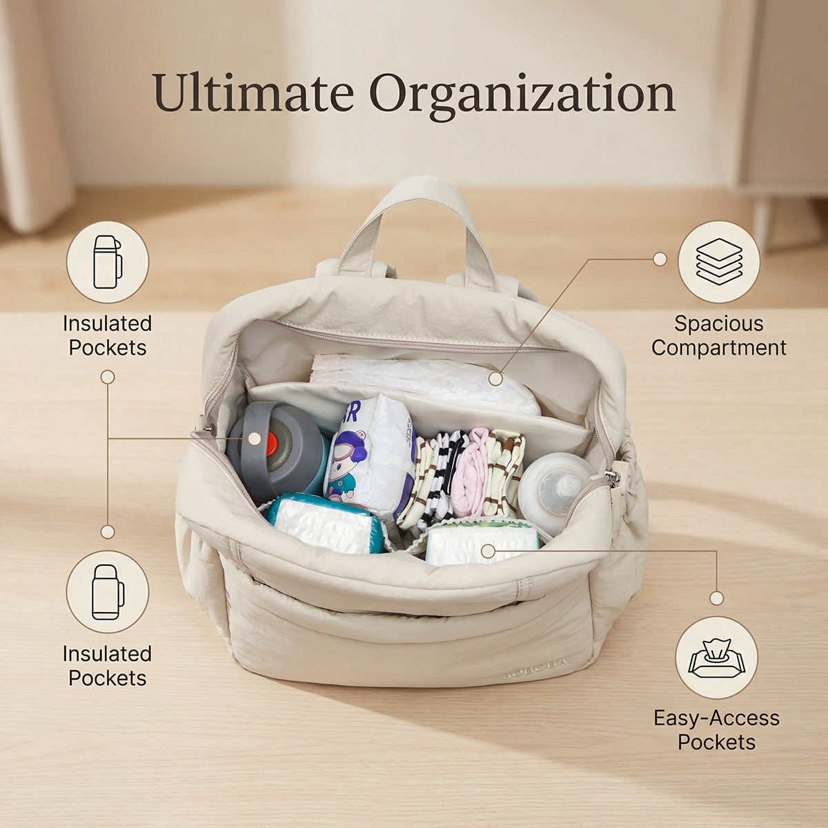 Soboba Large Capacity Diaper B - Baby Nursery Basket avis et prix