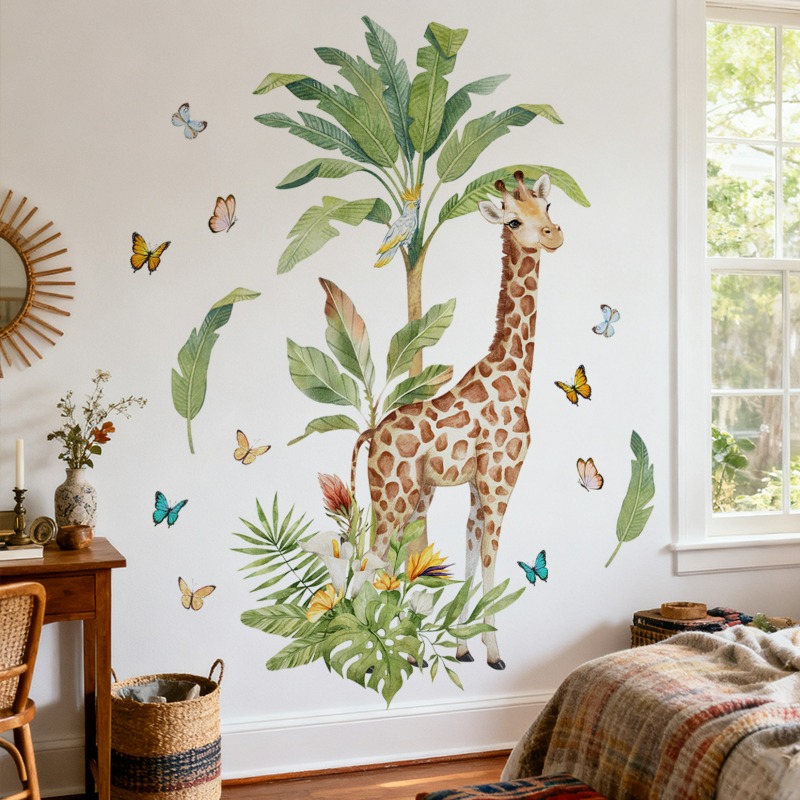 Large Forest Animal Giraffe Wa - Baby Nursery Mural Wallpaper avis et prix