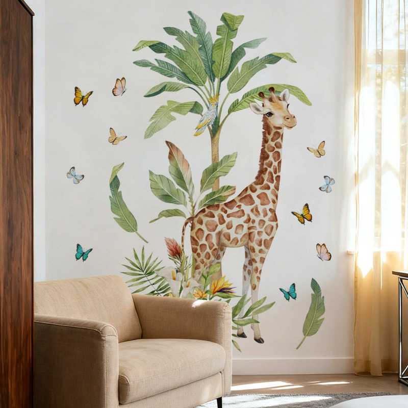 Large Forest Animal Giraffe Wa - Baby Nursery Mural Wallpaper avis et prix