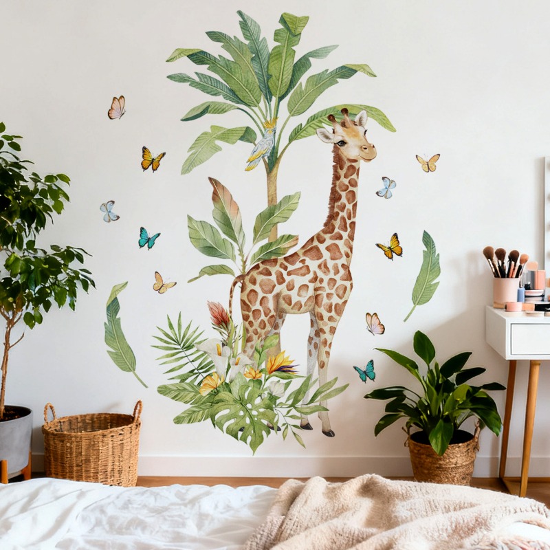 Large Forest Animal Giraffe Wa - Baby Nursery Mural Wallpaper avis et prix