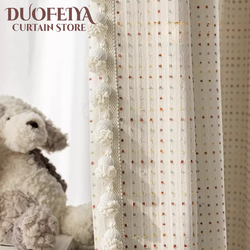 Modern Simple Cream Style Cand - Baby Nursery Curtains avis et prix