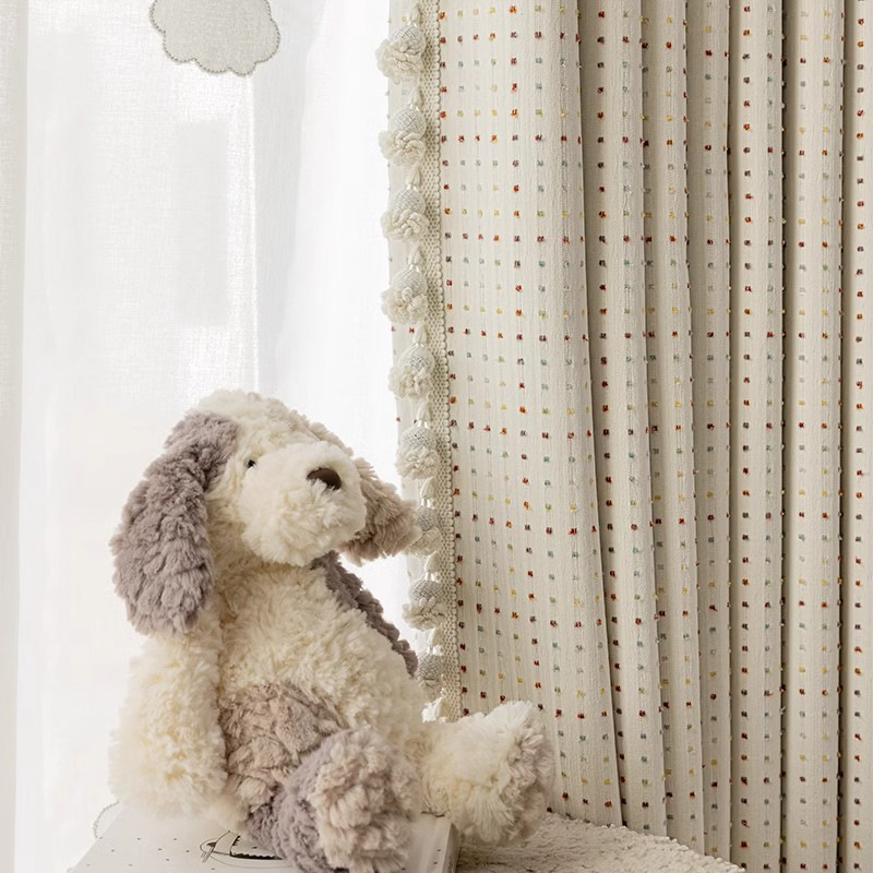 Modern Simple Cream Style Cand - Baby Nursery Curtains avis et prix