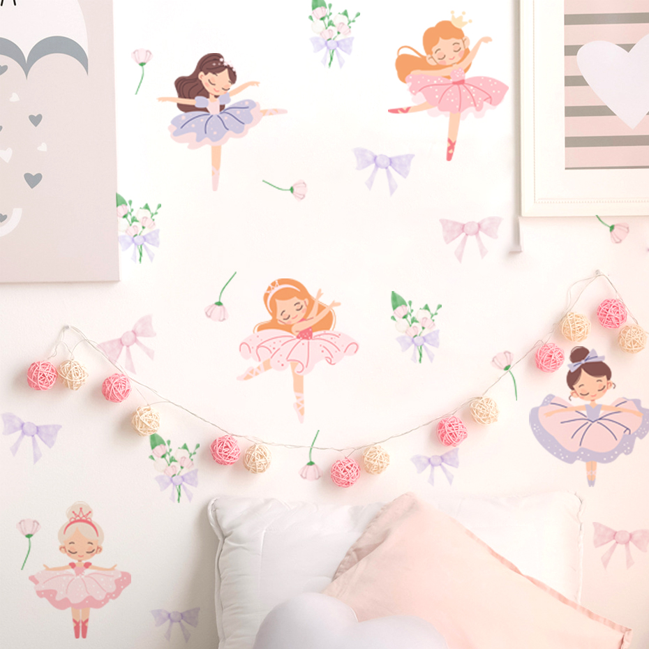 Fairy Ballet Dancer Bow Wall S - Baby Nursery Wallpaper Girl avis et prix