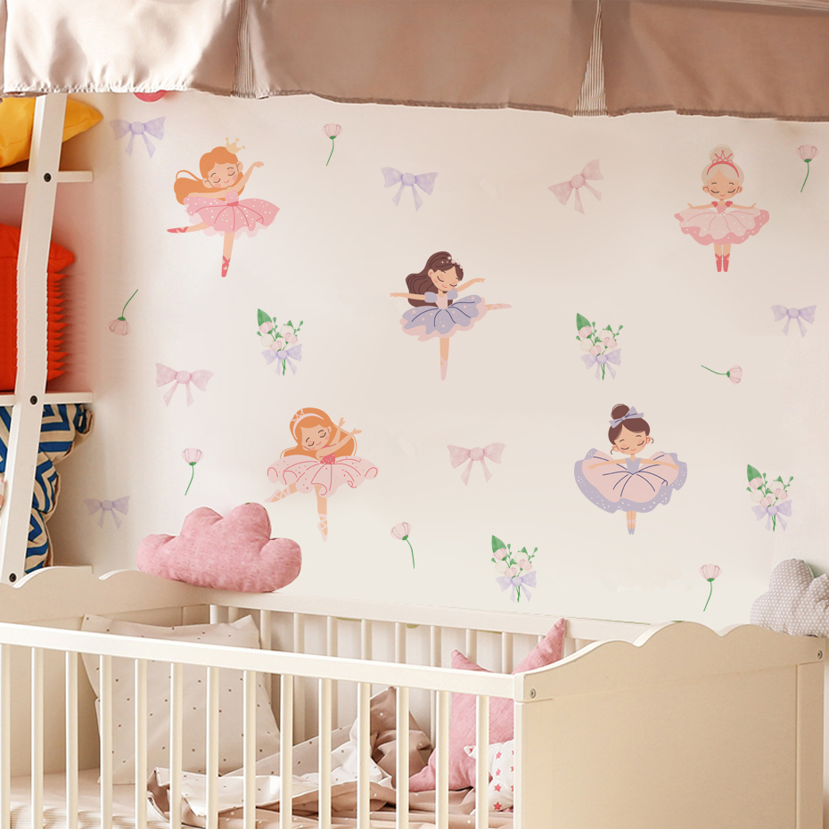 Fairy Ballet Dancer Bow Wall S - Baby Nursery Wallpaper Girl avis et prix