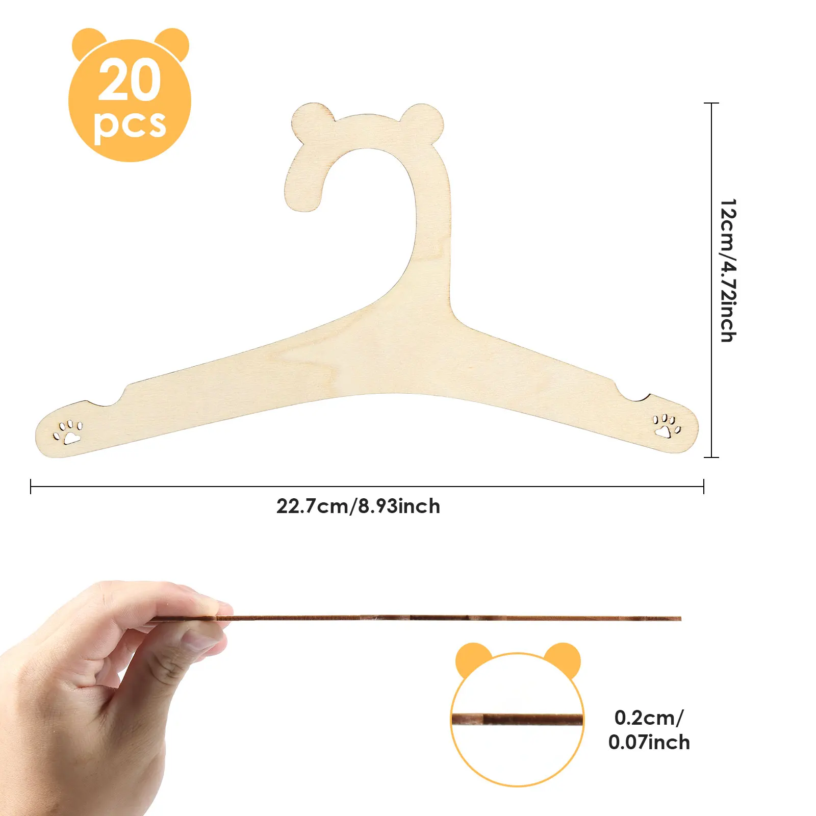 20Pcs Wooden Baby Hangers Smoo - Baby Nursery Uniform avis et prix