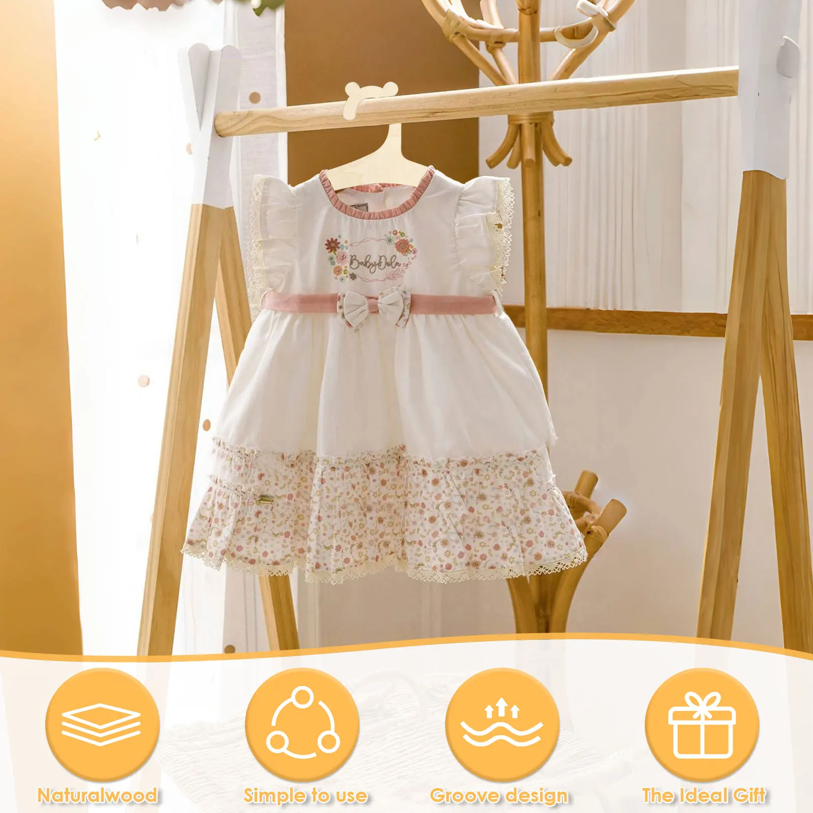 20Pcs Wooden Baby Hangers Smoo - Baby Nursery Uniform avis et prix