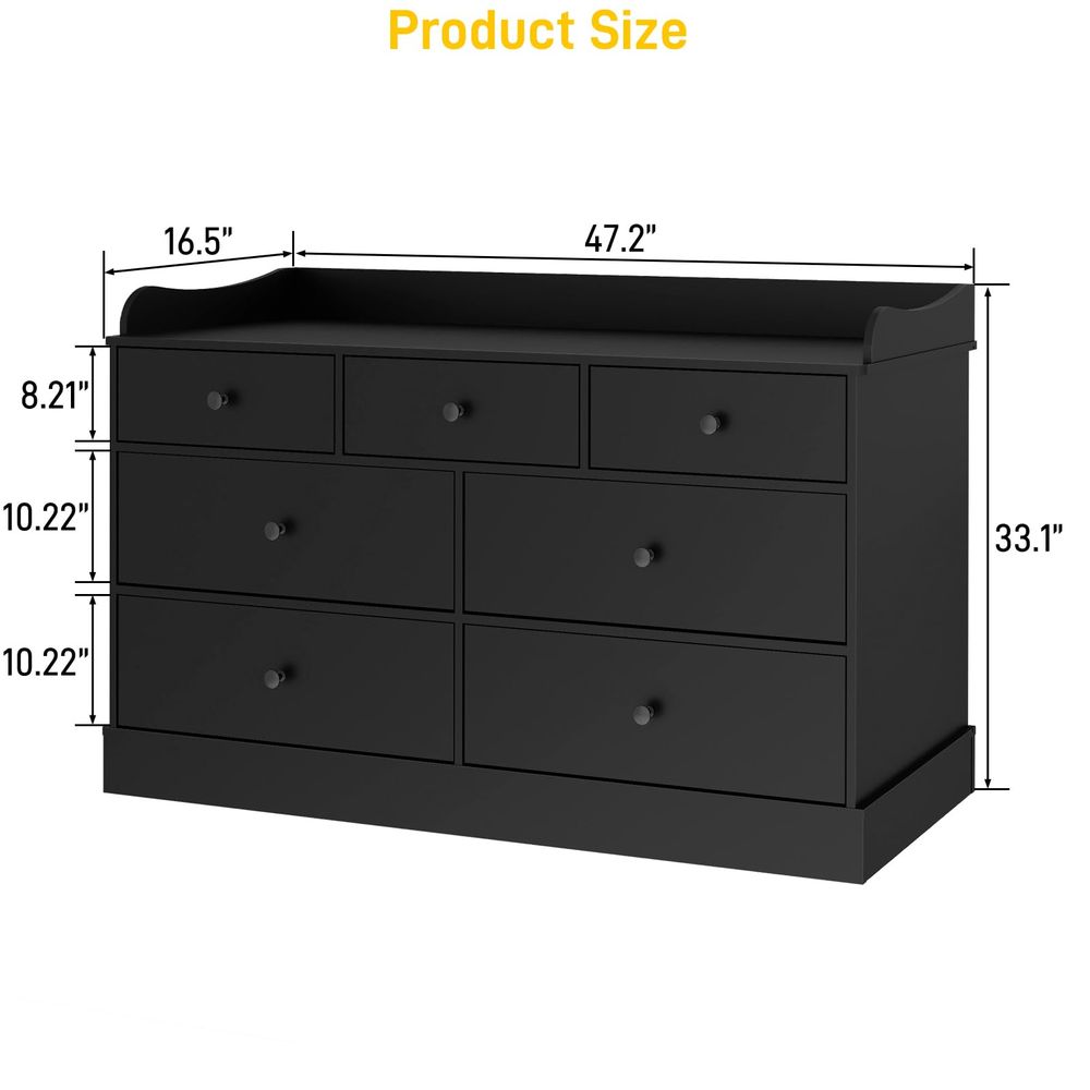 Kids Dresser Cabinet with 7 Dr - Baby Nursery Chest Of Drawers avis et prix