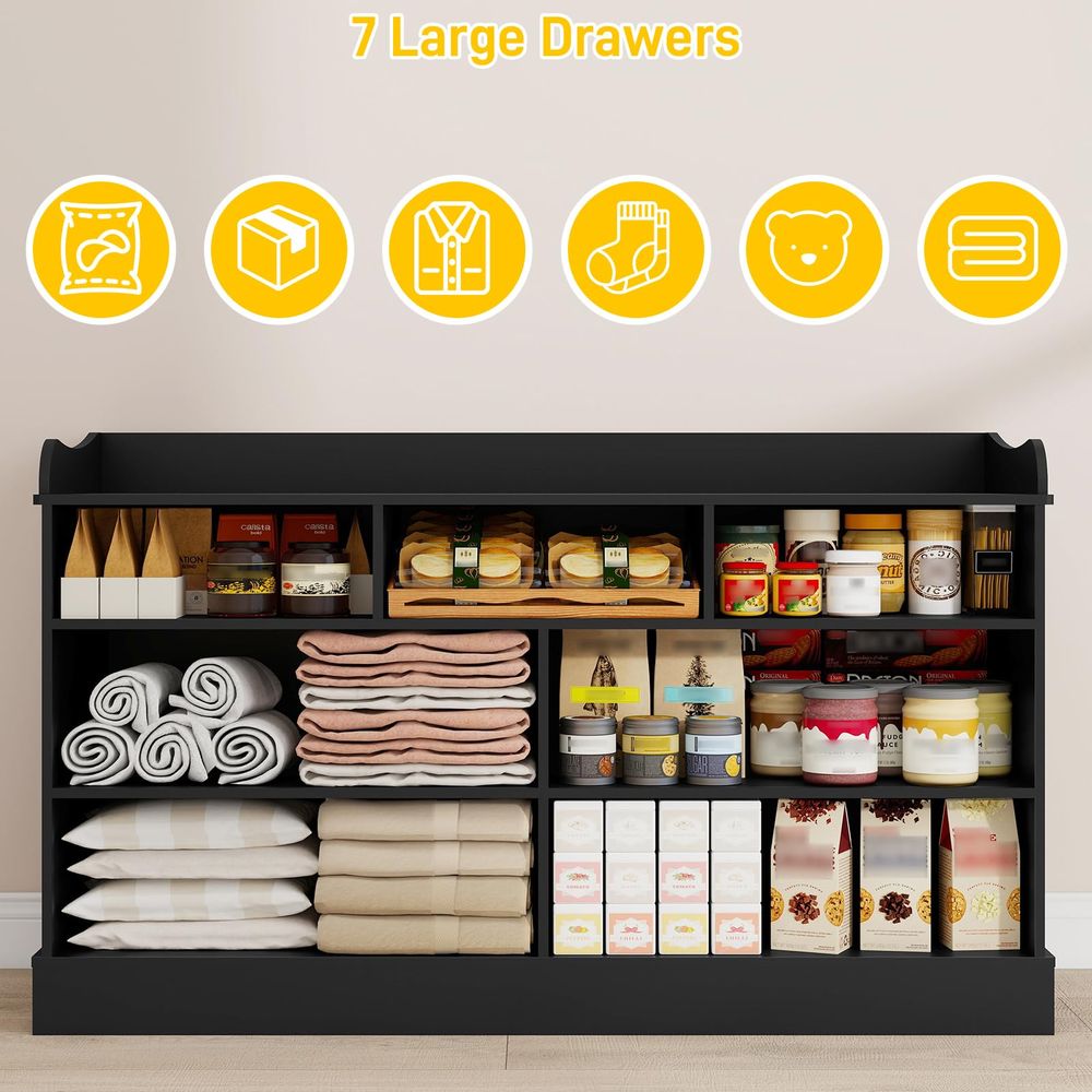 Kids Dresser Cabinet with 7 Dr - Baby Nursery Chest Of Drawers avis et prix