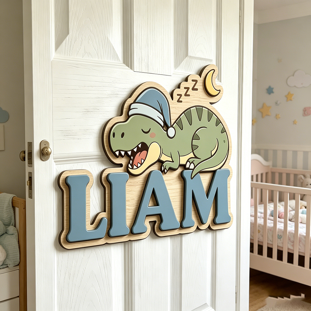 Personalized Sleepy Dinosaur N - Baby Nursery Gifts avis et prix