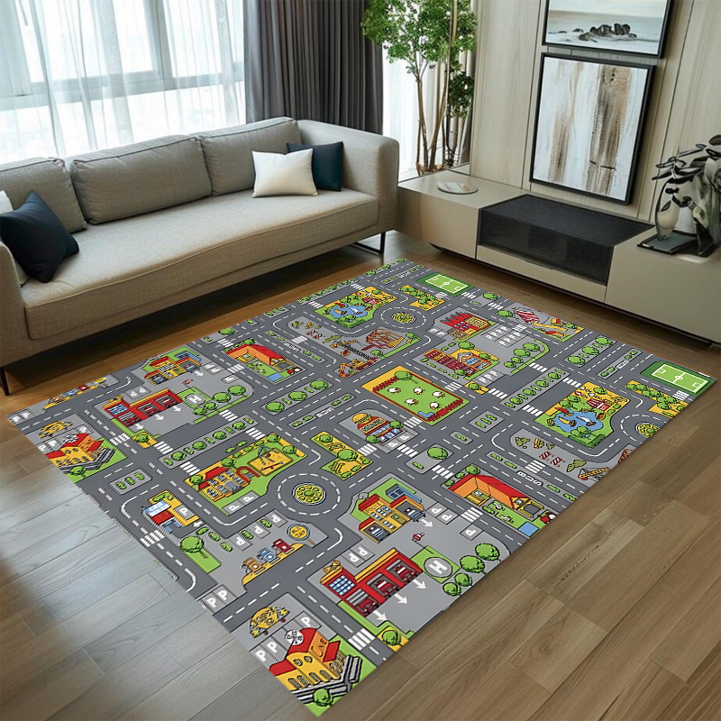 Cute Car Track Play Rug Green  - Baby Nursery Game avis et prix