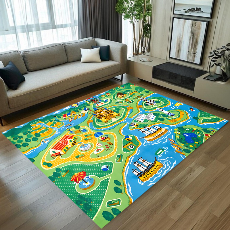 Cute Car Track Play Rug Green  - Baby Nursery Game avis et prix