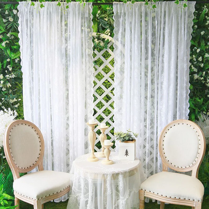 French White Lace Sheer Curtai - Baby Nursery Curtains avis et prix