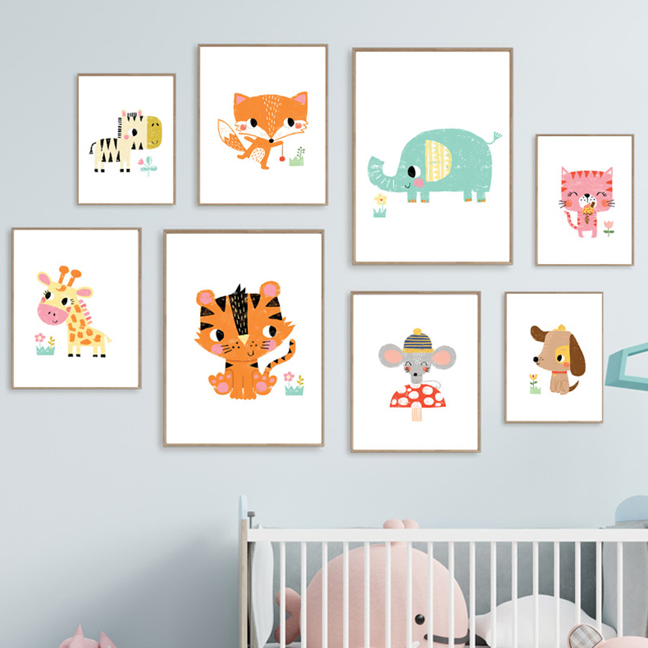 Cartoon Baby Animal Nursery Wa - Baby Nursery Zoo Animals avis et prix