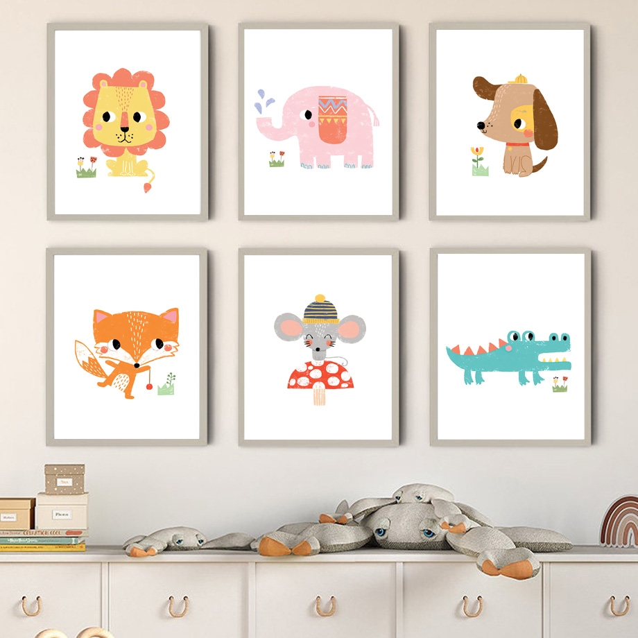 Cartoon Baby Animal Nursery Wa - Baby Nursery Zoo Animals avis et prix