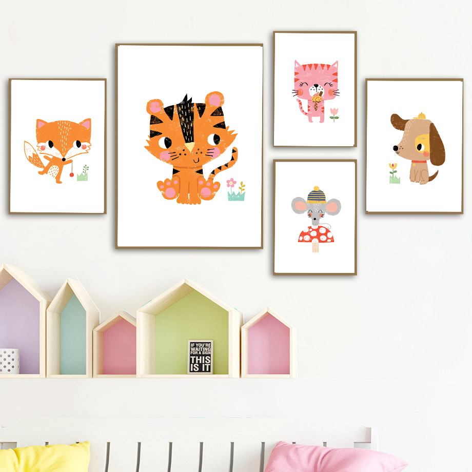 Cartoon Baby Animal Nursery Wa - Baby Nursery Zoo Animals avis et prix
