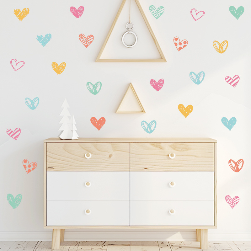 New Colorful Heart Wall Sticke - Baby Nursery Wallpaper Girl avis et prix