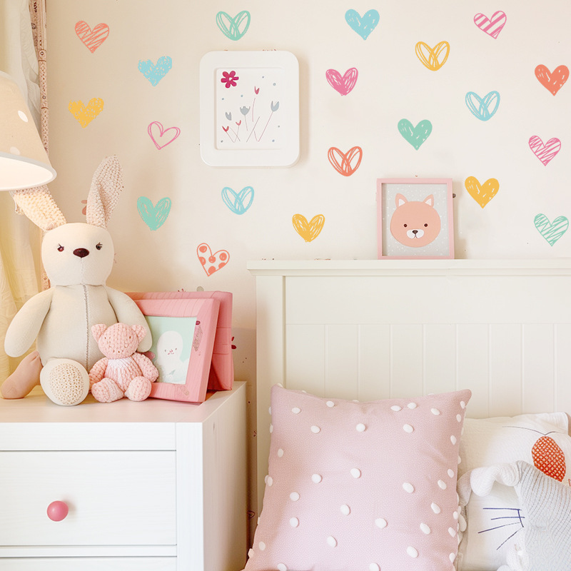 New Colorful Heart Wall Sticke - Baby Nursery Wallpaper Girl avis et prix