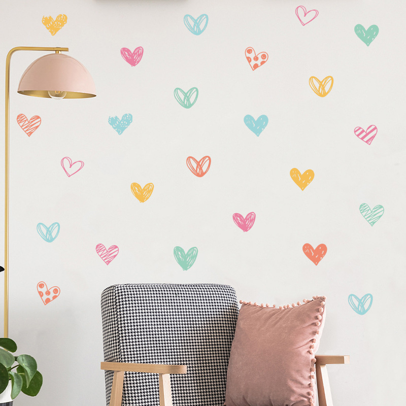 New Colorful Heart Wall Sticke - Baby Nursery Wallpaper Girl avis et prix