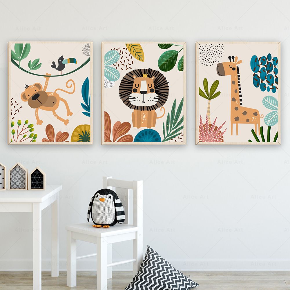 Boho Monkey Lion Giraffe Bird  - Baby Zebra Nursery avis et prix